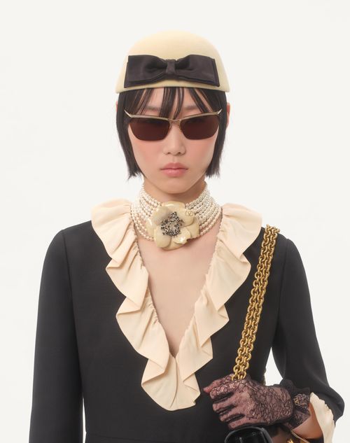 Valentino - Crepe Couture Short Dress - Black/birch - Woman - Dresses