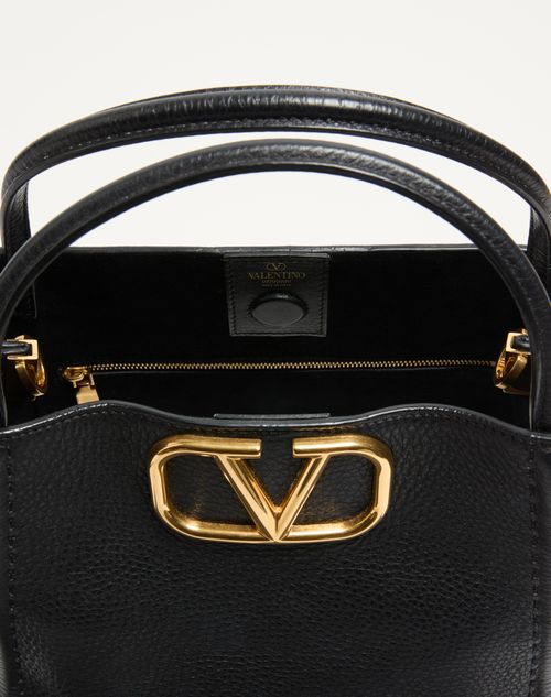 Valentino Garavani - Valentino Garavani Alltime Medium Handbag In Grainy Calfskin - Black - Woman - Top Handle Bags