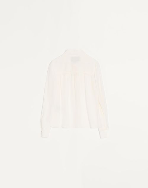 Valentino - Crepe De Chine Shirt - Ivory - Woman - Shirts And Tops