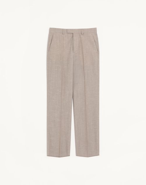 Valentino Valentino Boutonné Wool Trousers Man Light Grey 46