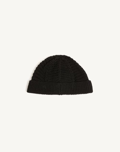 Valentino Garavani - Cotton Beanie Hat - Black - Woman - Hats And Gloves