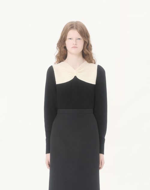Valentino - Wool Jumper - Black/ivory - Woman - Knitwear