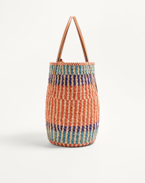 Valentino Garavani - Valentino Garavani Raffia Shopping Bag - Multicolour - Woman - Totes