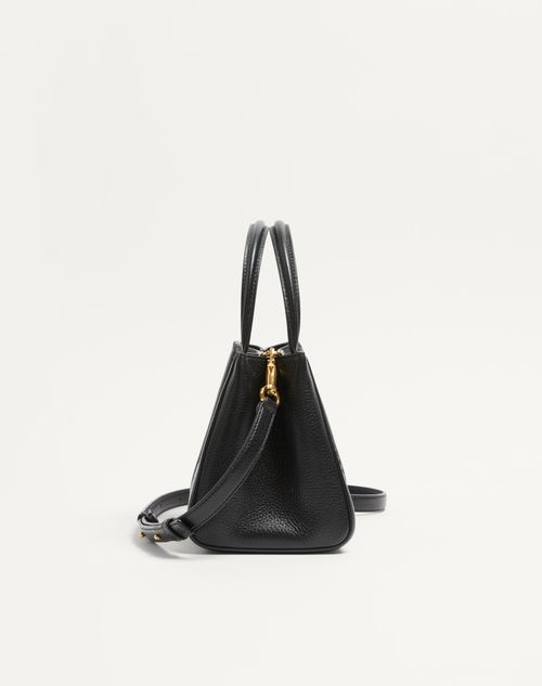 Valentino Garavani - Valentino Garavani Alltime Small Handbag In Grainy Calfskin - Black - Woman - Top Handle Bags