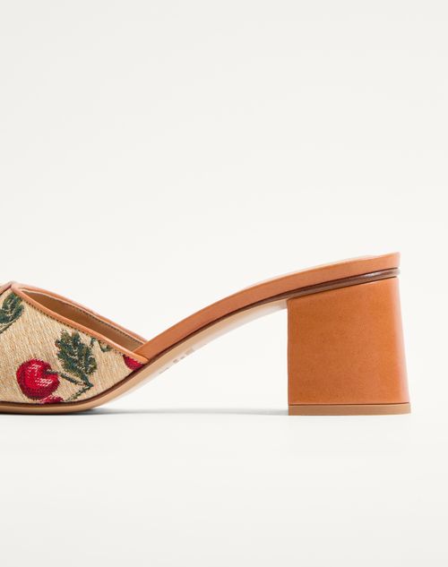 Valentino Garavani - Vlogo Signature Cherryfic Slide Sandal 60mm - Natural/red - Woman - Sandals