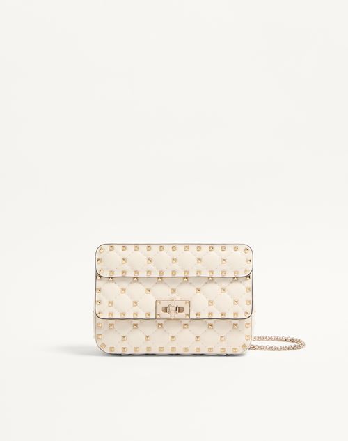 Valentino Garavani - Small Nappa Rockstud Spike Bag - Light Ivory - Woman - Shoulder Bags
