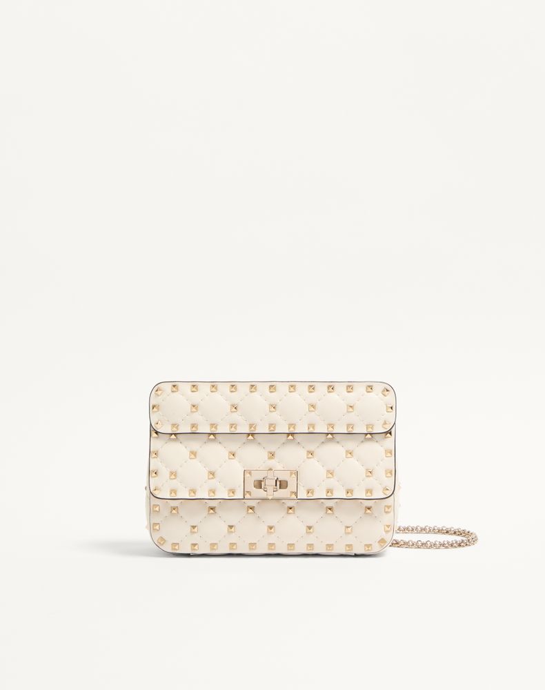 Valentino Garavani Women's Light Ivory Small Nappa Rockstud Spike Bag Woman Uni