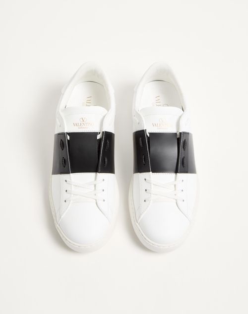 Valentino Garavani - Calfskin Open Sneaker - White/ Black - Man - Sneakers
