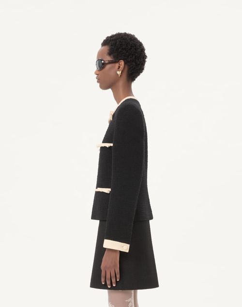 Valentino - Plain Wool Tweed Jacket - Black - Woman - Jackets And Blazers