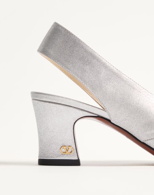 Valentino Garavani - Adamantine Slingback Pumps In Glitter Fabric 60mm - Silver - Woman - Pumps