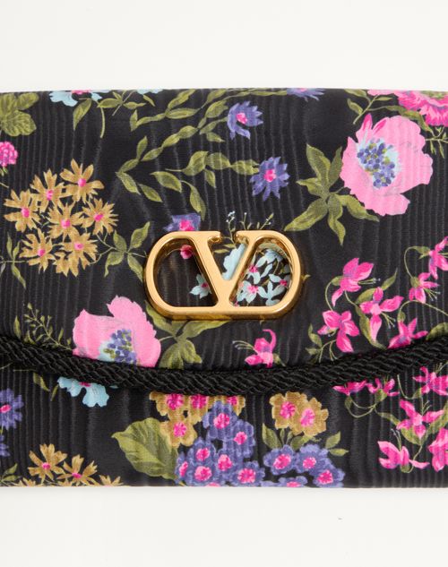 Valentino Garavani - Valentino Garavani Devain Small Shoulder Bag In Moiré Papier Floral Fabric - Multicoloured - Woman - Shoulder Bags