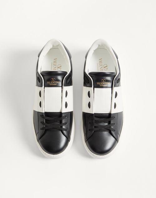 Valentino Garavani - Calfskin Open Sneaker - Black/white - Man - Sneakers