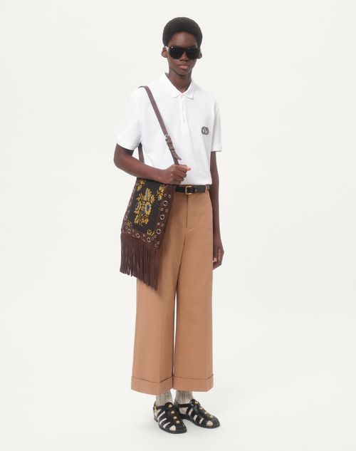 Valentino - Cotton Piqué Polo Shirt With Vlogo Signature Patch - White - Man - T-shirts And Sweatshirts