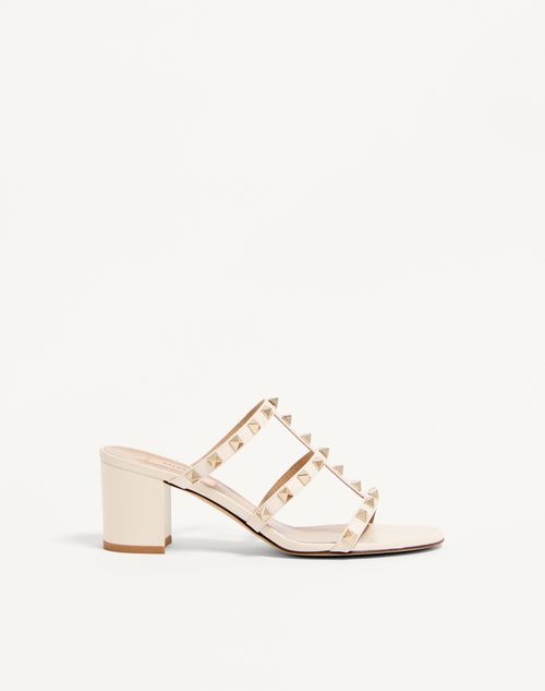 Valentino Garavani - Rockstud Calfskin Leather Slide Sandal 60 Mm - Light Ivory - Woman - Sandals