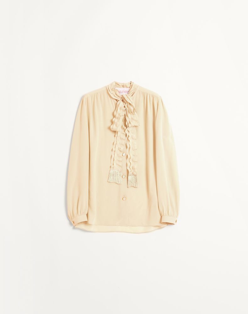 Valentino Women's Birch Crepe De Chine Shirt Woman 48
