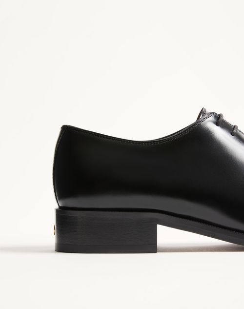 Valentino Garavani - Pas Des Dieux Oxford In Leather - Black - Man - Lace-ups