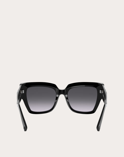 Valentino - ローマンスタッズ スクウェアアセテート フレーム - ブラック/グレー - ウィメンズ - アイウェア