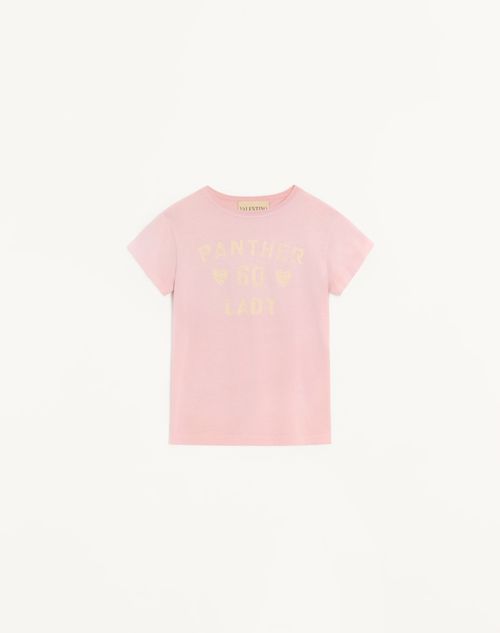 Valentino Camiseta De Algodón Con Estampado Mujer Rosa M