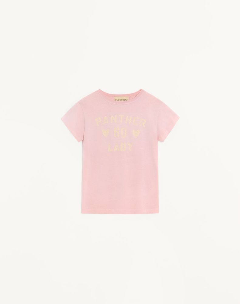 Valentino Garavani Printed Cotton T-shirt Clothing In Pink