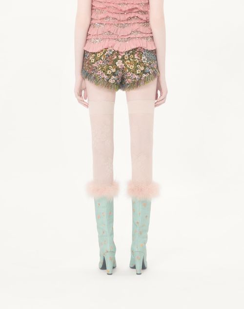 Valentino - Apres L'hiver Gobelin Shorts Fiorellini - Black/multicolour - Woman - Trousers And Shorts