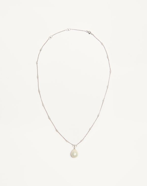 VALENTINO ネックレス 全長43cm パール 本真珠 オーバルモチーフ VALENTINO ネックレス 全長43cm パール 本真珠 オーバルモチーフ