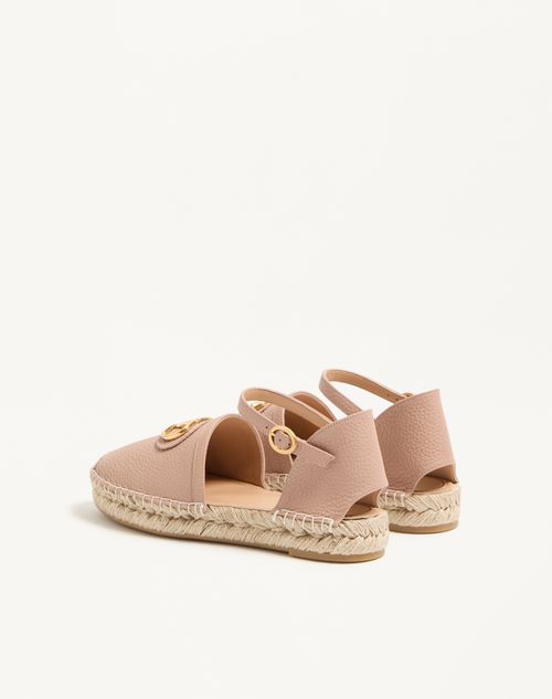 Valentino Garavani - Vlogo Signature Ballerina In Grainy Calfskin 25mm - Rose Cannelle - Woman - Espadrilles And Wedges