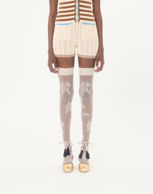 Valentino - Shorts De Algodón - Abedul - Mujer - Pantalones Largos Y Cortos