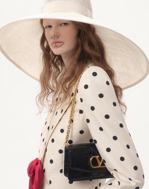 Valentino - Shantung Jacket With Plusdepois Print - Birch/black - Woman - Jackets And Blazers