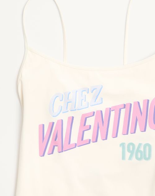 Valentino - One-piece Swimsuit With Chez Valentino 1960 Print - Ivory/multicolor - Woman - Beachwear