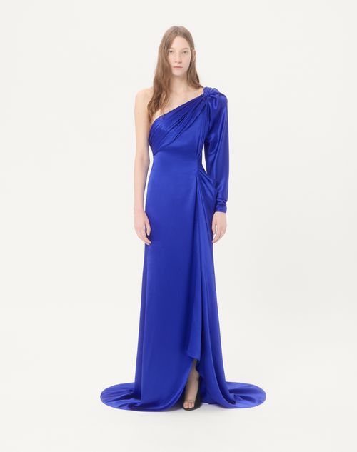 Valentino - Crepe Satin Gown - Cobalt - Woman - Gowns