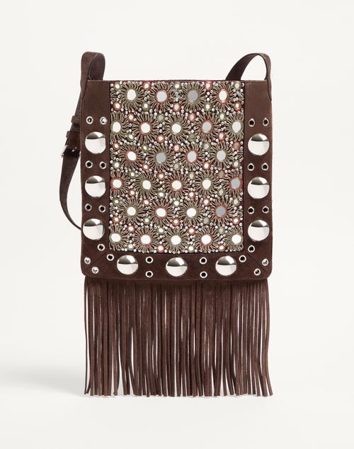 Valentino Garavani Garavani Nellcôte Embroidered Shoulder Bag With Fringes Woman Multicolour/testa D