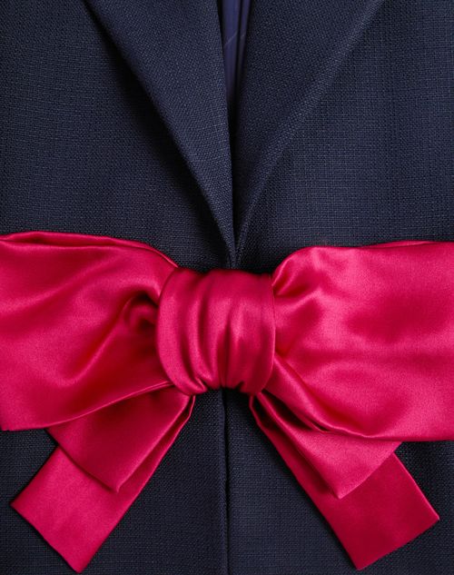 Valentino - Viscose Jacket With Bow - Provence Blue - Woman - Jackets And Blazers