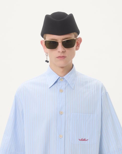 Valentino - Embroidered Cotton Shirt - Sky Blue - Man - Shirts