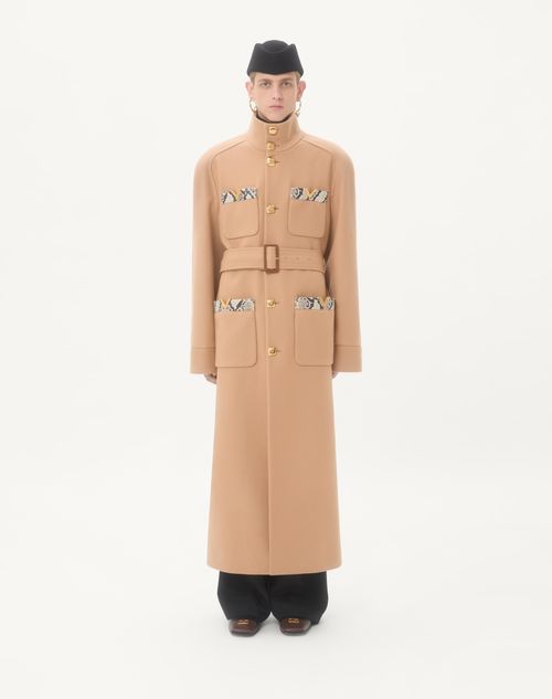 Valentino - Valentino Double-breasted Trench Coat In Wool Felt With Ayers Inserts - Beige - Man - Coats And Blazers