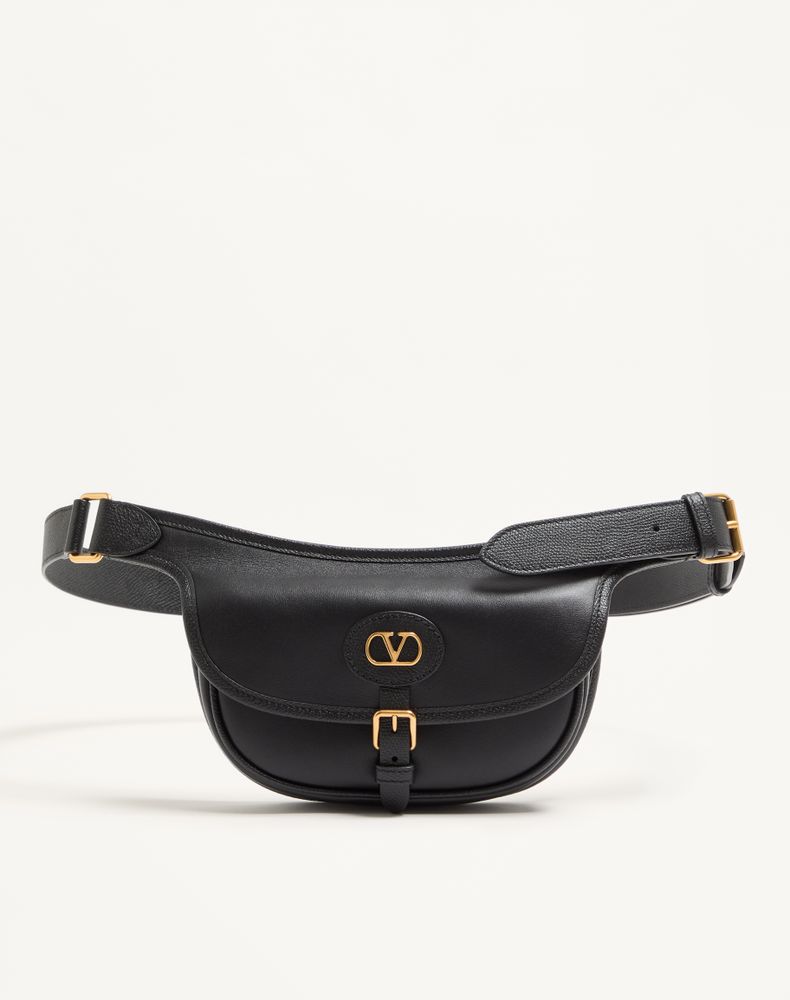 Valentino Garavani Men's Black Antibes Pouch In Calfskin. Man Uni