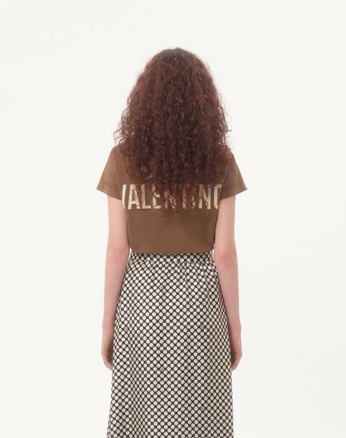 Valentino - Cotton T-shirt - Hazelnut - Woman - T-shirts And Sweatshirts