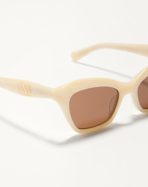 Valentino - Cat-eye Acetate Eyewear - Ivory/brown - Woman - Eyewear