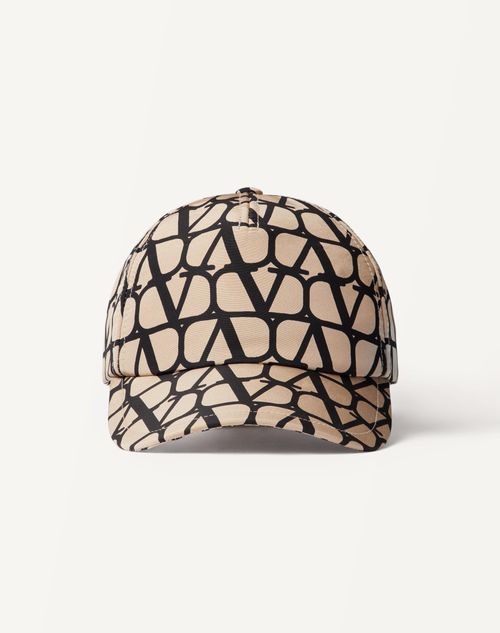 Valentino Vlogo Signature-print Hat In ベージュ/ブラック