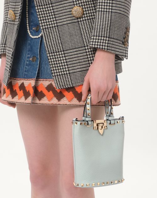 Valentino Garavani - ロックスタッズ グレインカーフスキン クロスボディポーチ - スカイグレー - ウィメンズ - トート