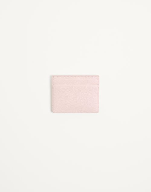 Valentino Garavani - Cherryfic Cardholder In Grainy Calfskin - Rose Quartz - Woman - Wallets And Small Leather Goods