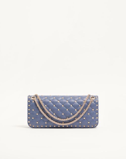 Valentino Garavani - Valentino Garavani Rockstud Spike Medium Shoulder Bag In Kidskin - Dusk Blue - Woman - Shoulder Bags