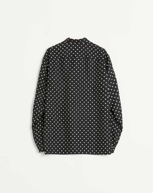 Valentino - Silk Twill Shirt With Plusdepois Print - Black/butter - Man - Shirts