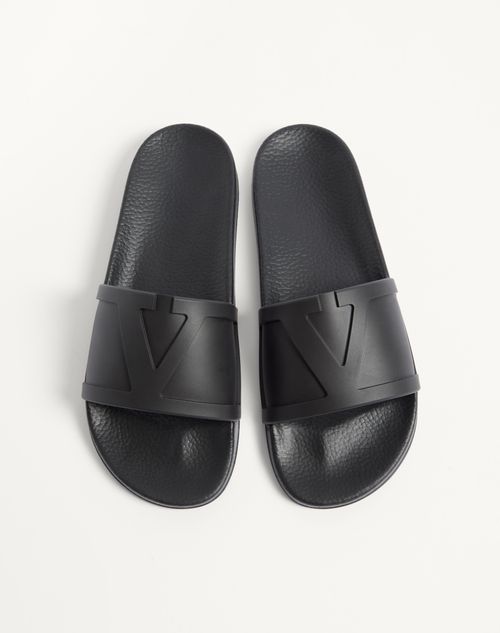 Valentino Garavani - Coolside Rubber Slide Sandal - Black - Man - Sandals