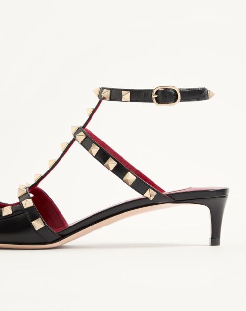 Valentino Garavani - Rockstud Court Shoes In Kid Leather 40mm - Black - Woman - Pumps And Slingbacks