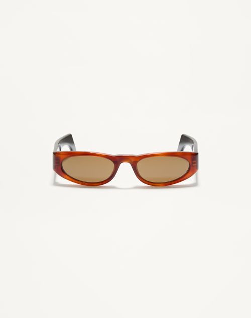 Valentino - Geometric Acetate Eyewear - Havana/brown - Unisex - Eyewear
