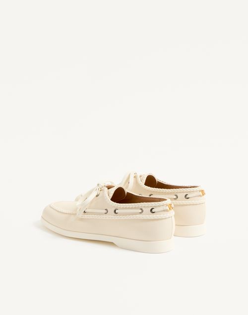 Valentino Garavani - Palm Avenue Kidskin Boat Shoe - Ivory - Man - Loafers And Driver