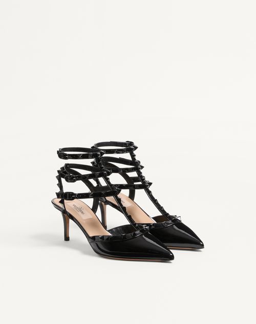 Valentino Garavani - Patent Rockstud Pumps With Matching Straps And Studs 65 Mm - Black - Woman - Pumps