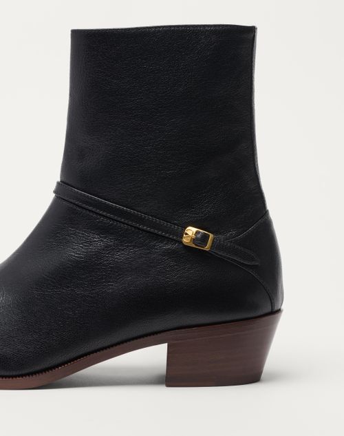 Valentino Garavani - Pat Ankle Boot In Kidskin - Black - Man - Boots