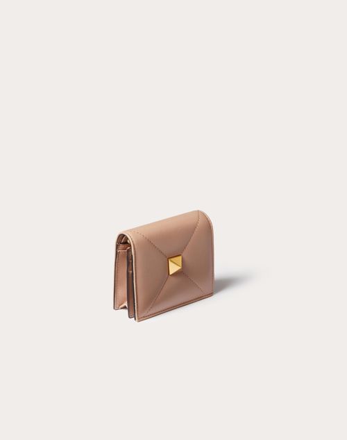 Valentino Garavani - Small Nappa Roman Stud Wallet - Rose Cannelle - Woman - Wallets And Small Leather Goods