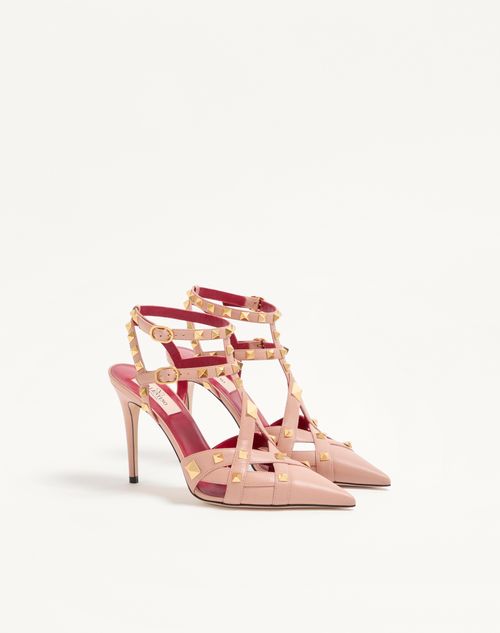 Valentino Garavani - Zapatos De Salón Studdy De Cabritilla Con Tacón De 100 mm - Rosa - Mujer - Salones